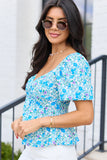 Remington Blue Floral Twist Bust Top