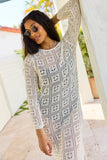 Being Shady Natural Open Knit Midi Cover Up SALE