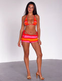 EVERLY KNIT SHORT SUNSET TROPICAL STRIPE