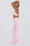 Brushed Jersey Ruched Flared Trousers in Bloom