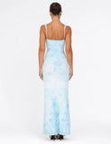 GUILIANNA FRILL MAXI DRESS BLUE FLORAL TAPESTRY