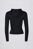 Soft Active Hooded Mid Layer Jacket in Black