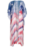 Long Kimono Cover Up Boardwalk Flag Cover Up