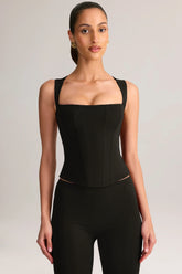 Modal Square Neck Top in Black