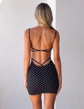 MINERVA MINI DRESS 20 BLACK POLKA DOT