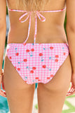Island Dream Cherry On Gingham Pink Hipster Bikini Bottom