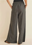 Linen Wide Leg Pant Olive