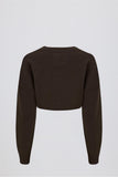 Ribbed Knit Cropped Shrug in Pecan
