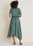 Collared Maxi Dress Green Black