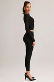 Modal Mid Rise Cropped Leggings in Black