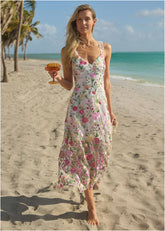 Sheer Embroidered Maxi White Multi