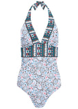 Athens One Piece Swimsuit Lotus Flowers