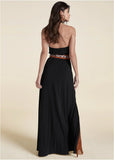 Cross Neck Halter Dress Black