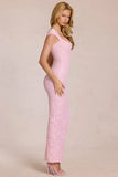 Sweetheart Neck Maxi Dress in Blossom Pink