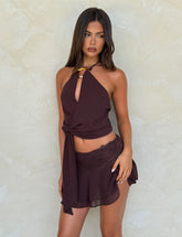 INDIGO MINI SKIRT BROWN CHOCOLATE