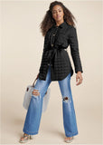 Faux Leather Shacket Black