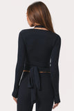 Soft Jersey Wrap Top in Black