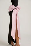 Strapless Bow Detail Maxi Dress in Black
