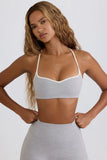 Soft Active Sweetheart Neck Sports Bra in Grey