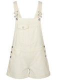 V Back Denim Overalls White Denim