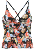 Halter Tankini Top Red Yellow Tropic