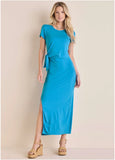 Tie Side Maxi Dress Blue