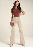 Corduroy Flared Pants Cream