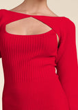 Sweater Dress With Shrug Red