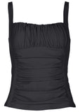Sydney Ruched Tankini Top Jet Black