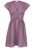 Belted Poplin Mini Dress Valerian