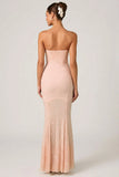 Embellished Sweetheart Neck Fishtail Gown in Dusty Rose