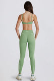 Soft Active Twist Front Leggings in Jade