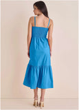 Button Front Maxi Blue