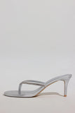 Heeled Sandal in Silver
