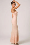 Embellished Sweetheart Neck Fishtail Gown in Dusty Rose