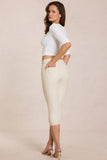 Mid Rise Capri Jeans in Ivory