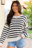 Kailee Black And White Striped Sweater