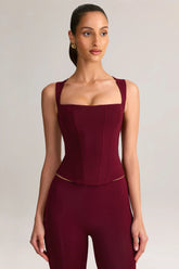 Modal Square Neck Top in Wine