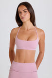 Scoop Neck Halterneck Sports Bra in Mauve