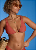 Beaded Triangle Bikini Top Cranberry