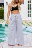Mia White Black Pinstriped Pull On Pants