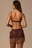 Low Rise Mini Skirt in Espresso Brown