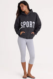 Soft Cotton Fleece Oversized Hoodie in Black