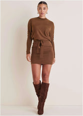 Dolman Sleeve Sweater Dress Chocolate Fondant