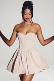 Corset Tulle Mini Dress in Ivory