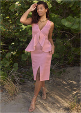 Peplum Ruffle Dress Polignac