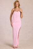 Bandeau Draped Maxi Dress in Blossom Pink