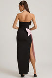 Strapless Bow Detail Maxi Dress in Black