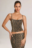 Modal Scoop Neck Tank Top in Leopard Print