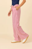 Amanda Pink Textured Striped Pants
